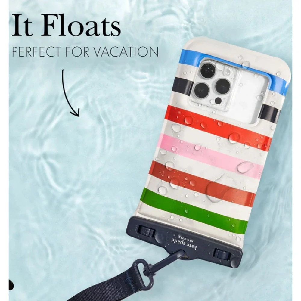 Kate Spade Waterproof Floating Phone Pouch Adventure Stripe 6.7